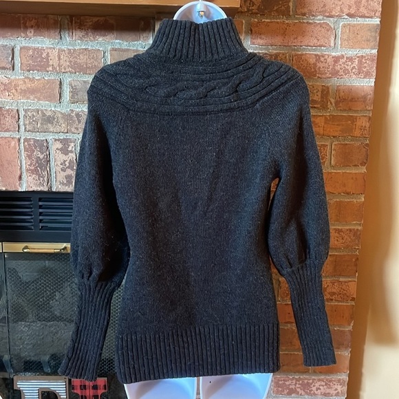 Columbia Wool Blend Dark Gray Quarter Zip Sweater - Picture 4 of 6